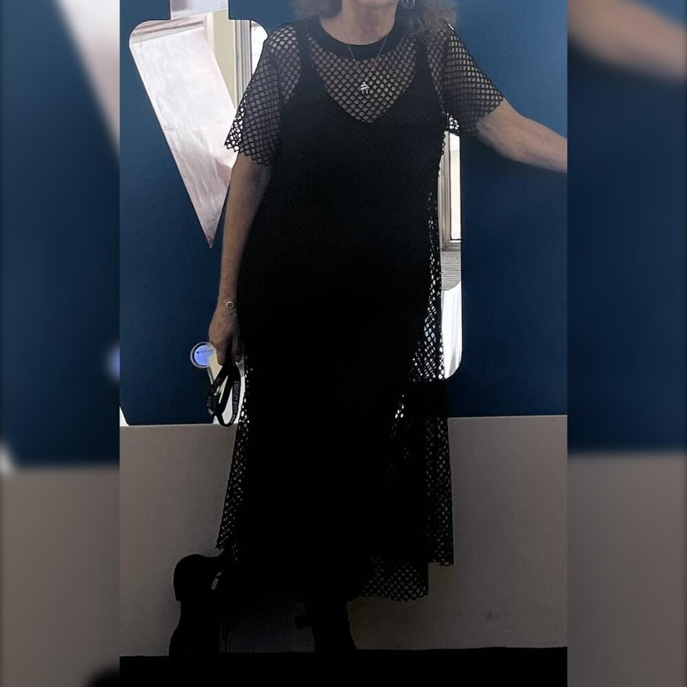 Edgy Kate Hewko Midi Fishnet Layering Dress - One Size